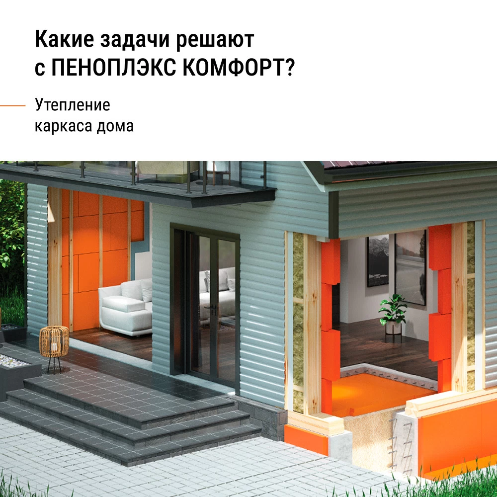 Экструдированный пенополистирол Пеноплэкс Комфорт 30х585х1185 мм