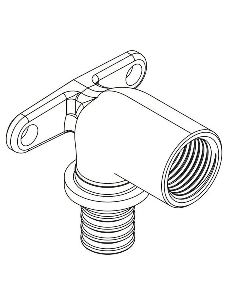 Угольник настенный с длинным нарезным патрубком 20Rp 1/2 RX+