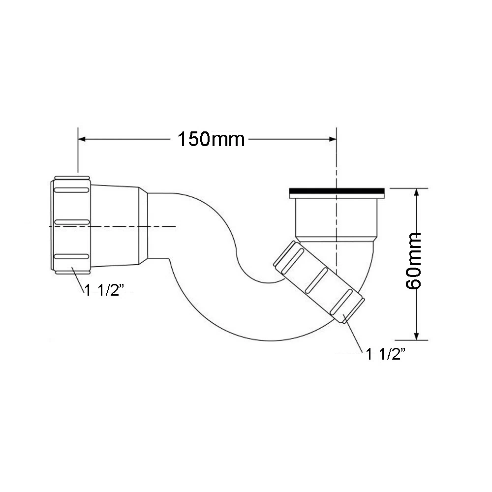 Сифон для ванны трубный McAlpine 1 1/2х40 мм (MRB6)