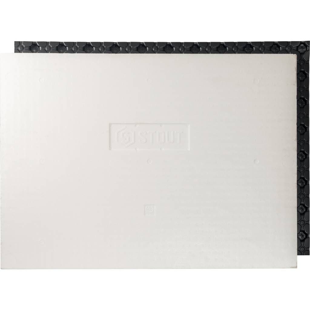 Мат для теплого пола с бобышками черный 1100х800х20 STOUT
