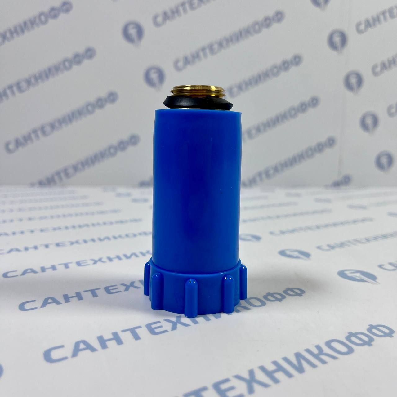 Тестовая заглушка из пластика Н 1/2" REMER синяя, резьба латунь 140BL
