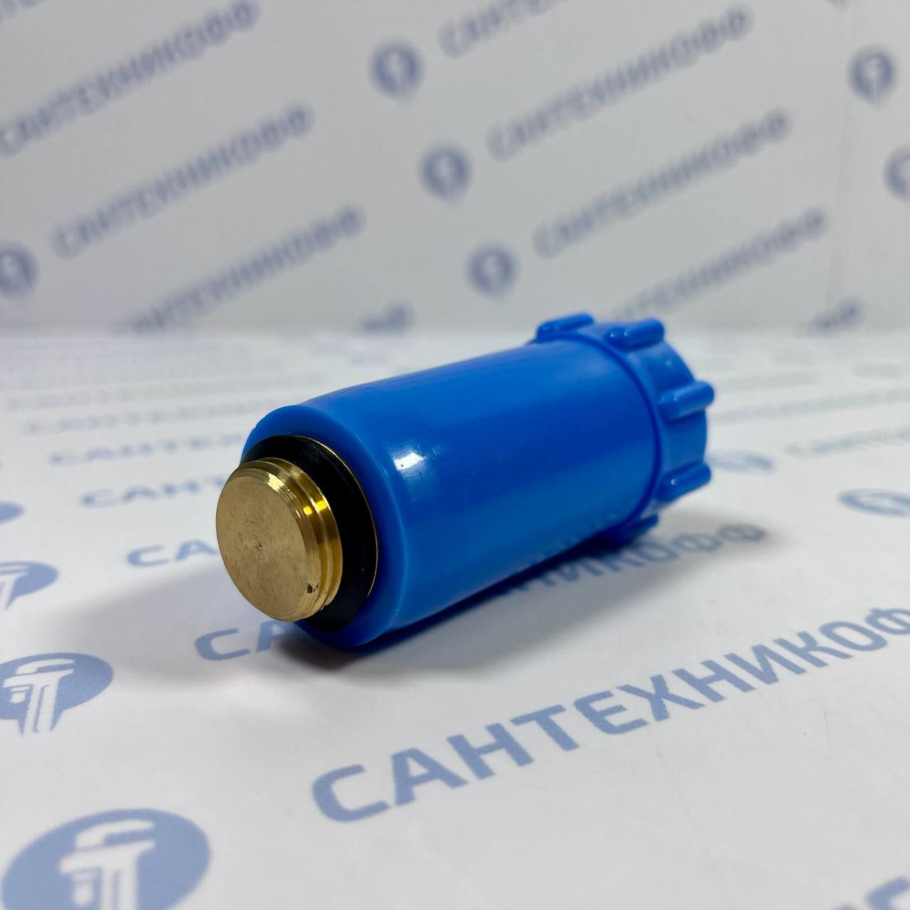 Тестовая заглушка из пластика Н 1/2" REMER синяя, резьба латунь 140BL