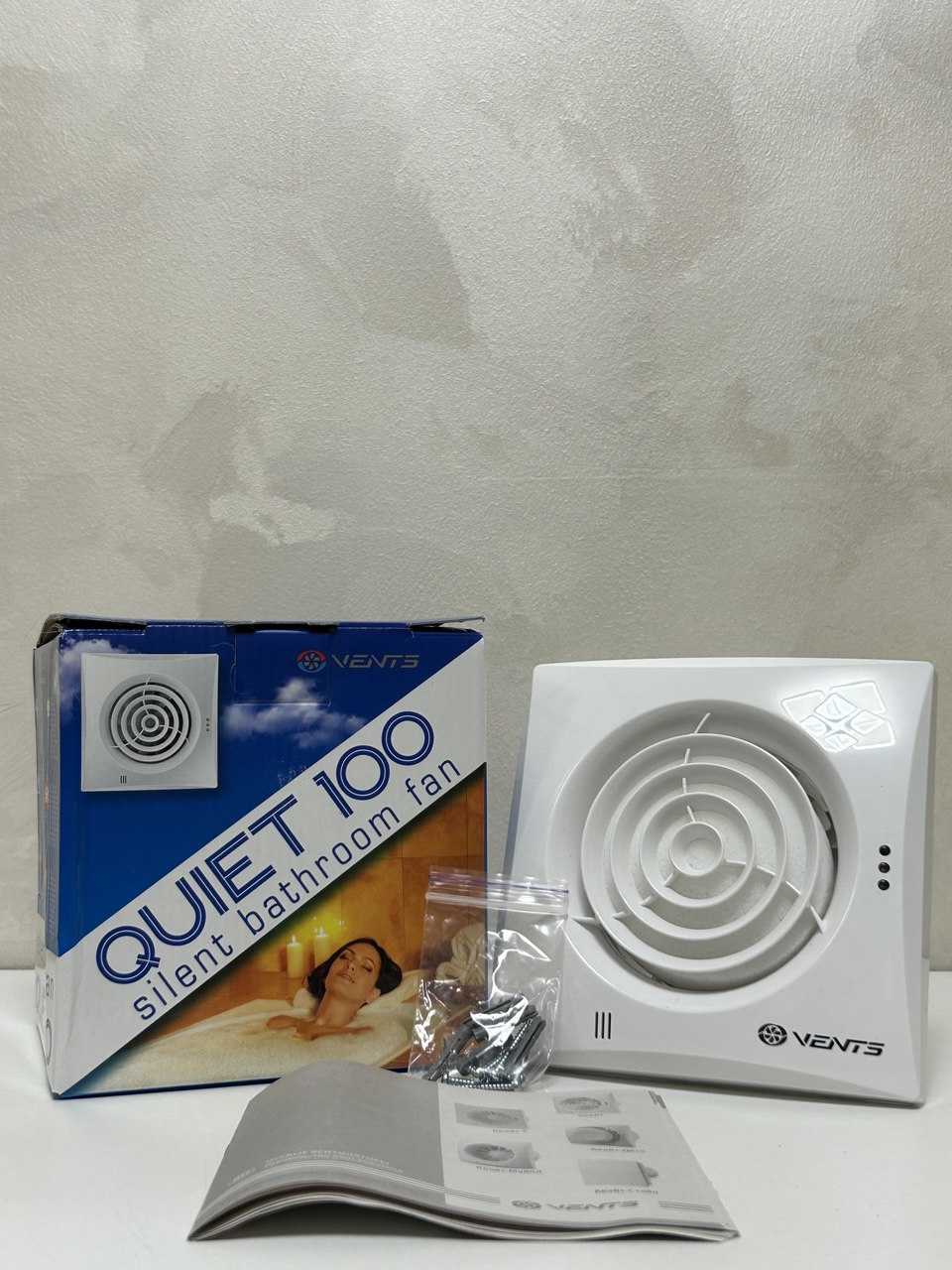 Вентилятор вытяжной VENTS Quiet 100, осевой, бесшумный, для ванной и туалета