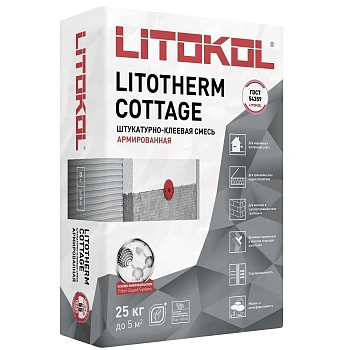 Штукатурно-клеевая смесь универсальная Litokol Litotherm Cottage 25 кг
