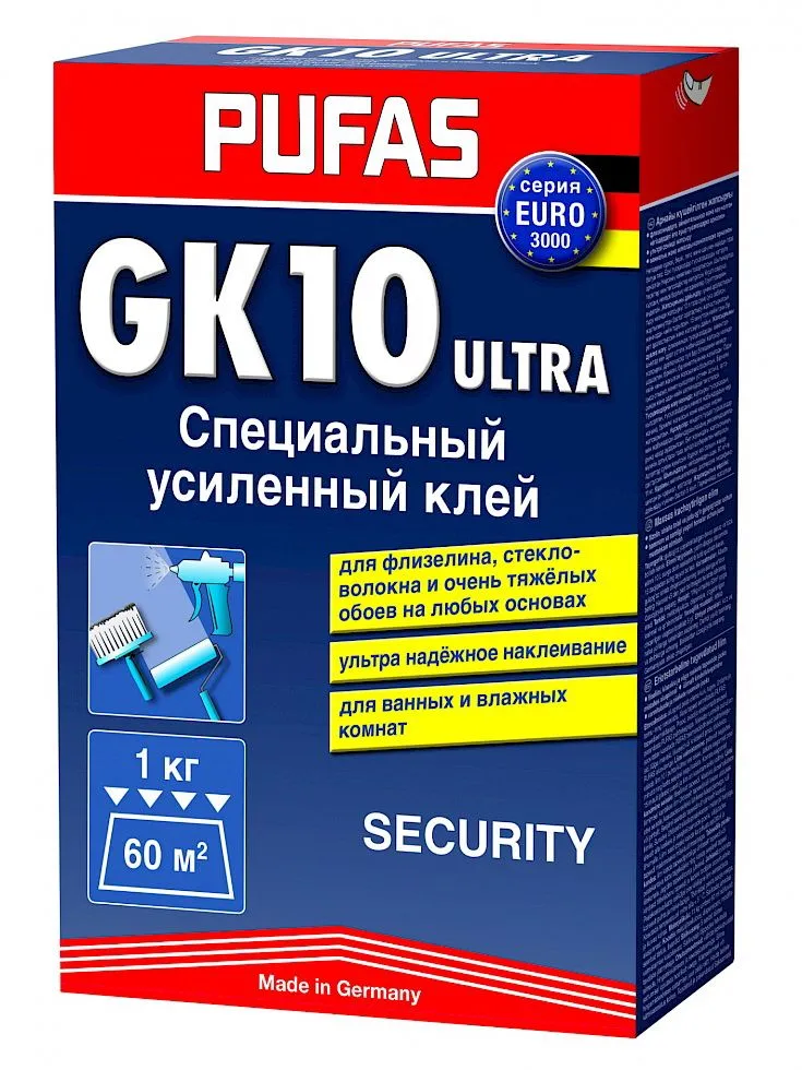 PUFAS EURO 3000 Специальный усиленный клей - Security GK 10 1 кг Пуфас
