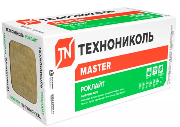 ТЕХНОНИКОЛЬ Роклайт 1200х600х100мм утеплитель каменная вата (2,88м2 0,288м3) (упак. 4шт.)