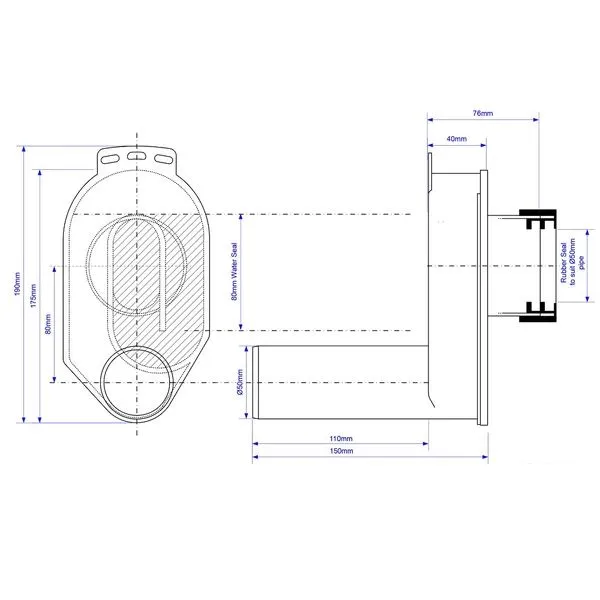 Сифон для писсуара McAlpine 1 1/2х40 мм с соединением 50 мм (HC-UP50)