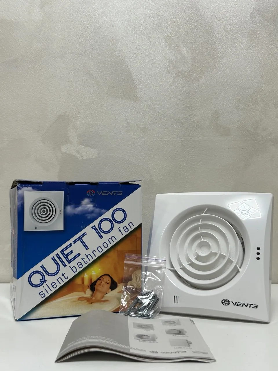 Вентилятор вытяжной VENTS Quiet 100, осевой, бесшумный, для ванной и туалета