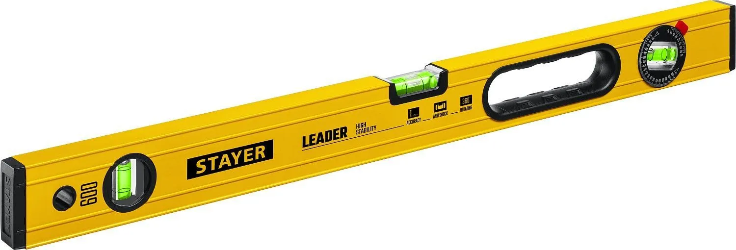 Уровень с поворотным глазком 600 мм STAYER LEADER усиленный профиль (3466-060)
