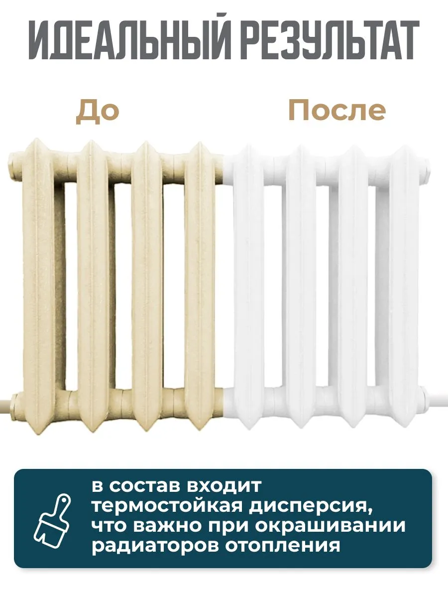 Краска для радиаторов белая эмаль 1 кг глянцевая