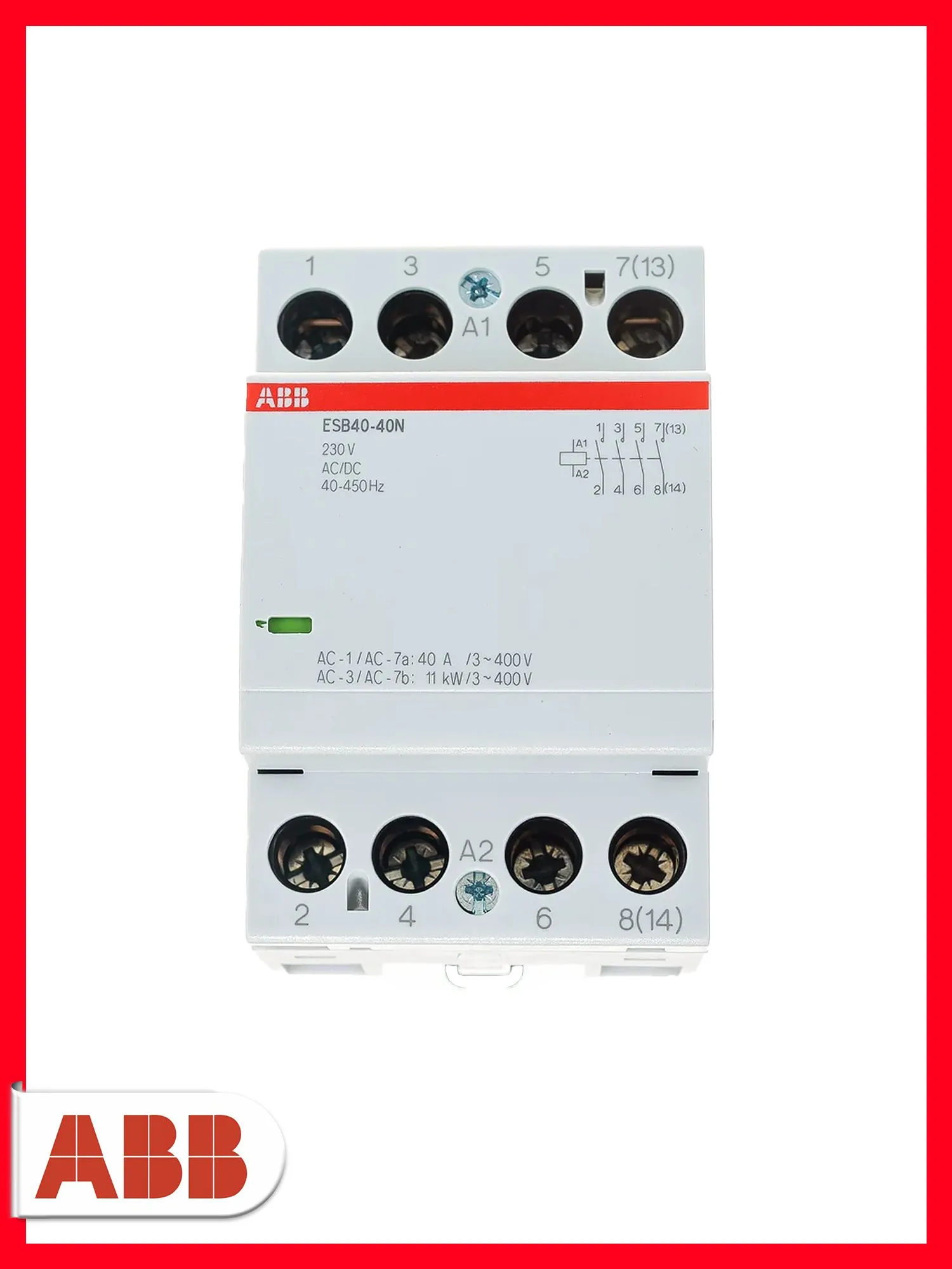 Модульный контактор ABB ESB40-40N-06, 40А 4НО, катушка 230В 1SAE341111R0640
