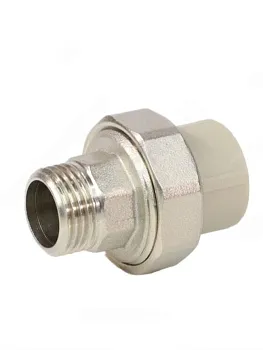 Муфта PP-R комбинированная разъемная серая Дн 32х3/4" НР VALFEX 10156220Г