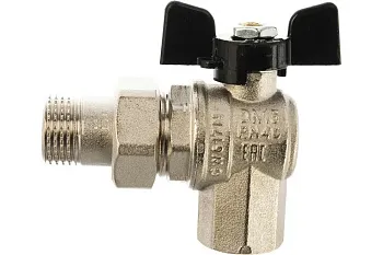Кран шаровой угловой Bugatti Oregon 594 1/2" с американкой (со сгоном)