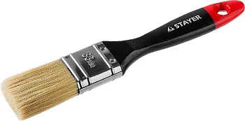 Плоская кисть STAYER Universal 38 мм 1,5" светлая натуральная щетина деревянная ручка (0104-038)